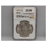NGC 1899-O MS63 90% Silv Morgan $1