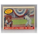 1959 Topps #461 Mantle Hits 42nd HR HOF Yankees