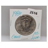 1986 1oz .999 Silv Eagle $1 Dollar