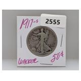 1917-S 90% Silv Walker Half $1 Dollar