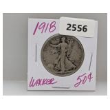 1918 90% Silv Walker Half $1 Dollar