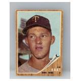 1962 Topps #21 Jim Kaat HOF Twins Crease