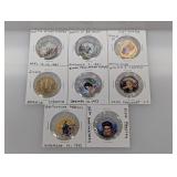 (8) Presidential $1 & JFK Half $1 w/Comm Stickers