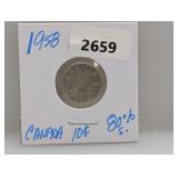 1958 80% Silv Canada Dime