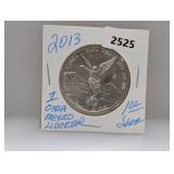 2013 1oz .999 Silv Mexico 1 Onza Libertad