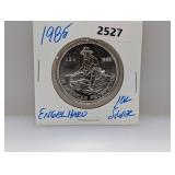 1985 1oz .999 Silv Engelhard Prospector Round