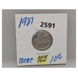 1937 90% Silv Mercury Dime