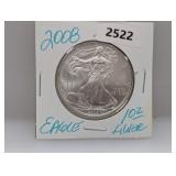 2008 1oz .999 Silv Eagle $1 Dollar