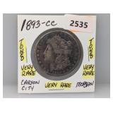 Very Rare Toned 1893-CC 90% Silv Morgan $1