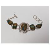 7" .925 Sterling Chrysocolla Bracelet 18.8g