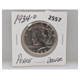 1934-D 90% Silv Peace $1 Dollar
