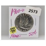 1960-D 90% Silv Franklin Half $1 Dollar