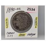 Rare 1890-CC 90% Silv Morgan $1 Dollar