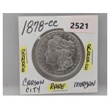 Rare 1878-CC 90% Silv Morgan $1 Dollar