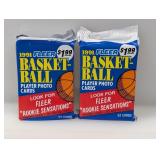 (2) 1991 Fleer Basketball 53 Card Jumbo Packs