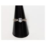 .925 Sterl Blue Oval Stone Ring Sz 9