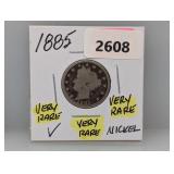Very Rare 1885 V Nickel