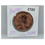 1oz .999 Copper Buffalo Round