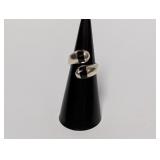 .925 Sterl Modern Open Front Taxco Adj Ring