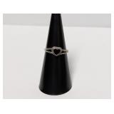 .925 Sterl Black Inlay Heart Ring Sz 6