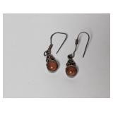 .925 Sterling Sunstone Dangle Earrings