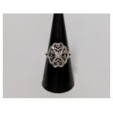 .925 Sterl Ornate Filigree Ring Sz 8.5