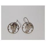90% Silv Mercury Dime Cut Out Earrings