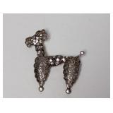 .925 Sterling Ornate Poodle Brooch