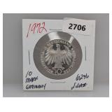1972 62% Silv Germany 10 Mark