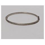 .925 Sterling Yellow Stone Hinged Bracelet