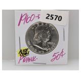 1960-D 90% Silv Franklin Half $1 Dollar