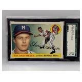 1955 Topps SGC 5.5 #155 Eddie Mathews HOF Braves