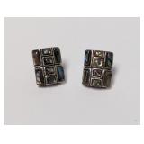 .925 Sterl Abalone Inlay Earrings