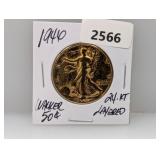 1946 24K Gold Layered Walker Half $1