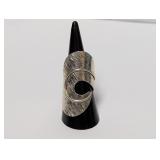 .925 Sterl Abstract Curved Ring Sz 9