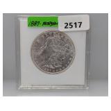 1887 90% Silv Morgan $1 Dollar