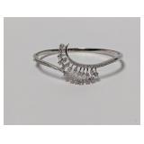.925 Sterl Cascading Gem Hinged Bracelet