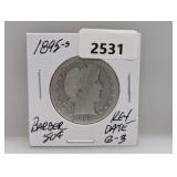 Key Date 1895-S 90% Silv Barber Half $1