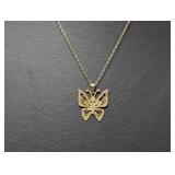 16-18" Vermeil/.925 Sterl Chain w/Butterfly Penda