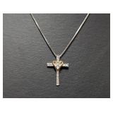 18" .925 Sterl Chain w/Diamond Cross Pendant