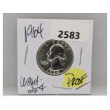 1964 PF 90% Silv Wash Quarter