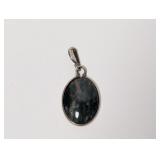 .925 Sterl Polished Oval Gem Pendant