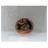 1oz .999 Copper Sitting Liberty Round