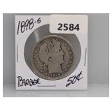 1898-S 90% Silv Barber Half $1 Dollar