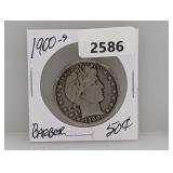 1900-S 90% Silv Barber Half $1 Dollar
