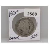 1903-S 90% Silv Barber Half $1 Dollar