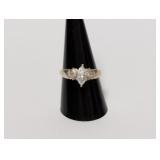 .925 Sterl Clear CZ Marquise Trio Ring Sz 9
