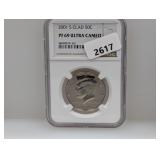NGC 2001-S PF69 Clad Ultra Cam JFK Half $1