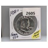 1958-D 90% Silv Franklin Half $1 Dollar