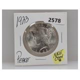 1923 90% Silv Peace $1 Dollar